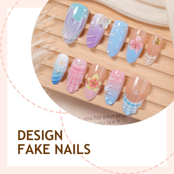Creative nail art set with floral and colorful accents Stornfield