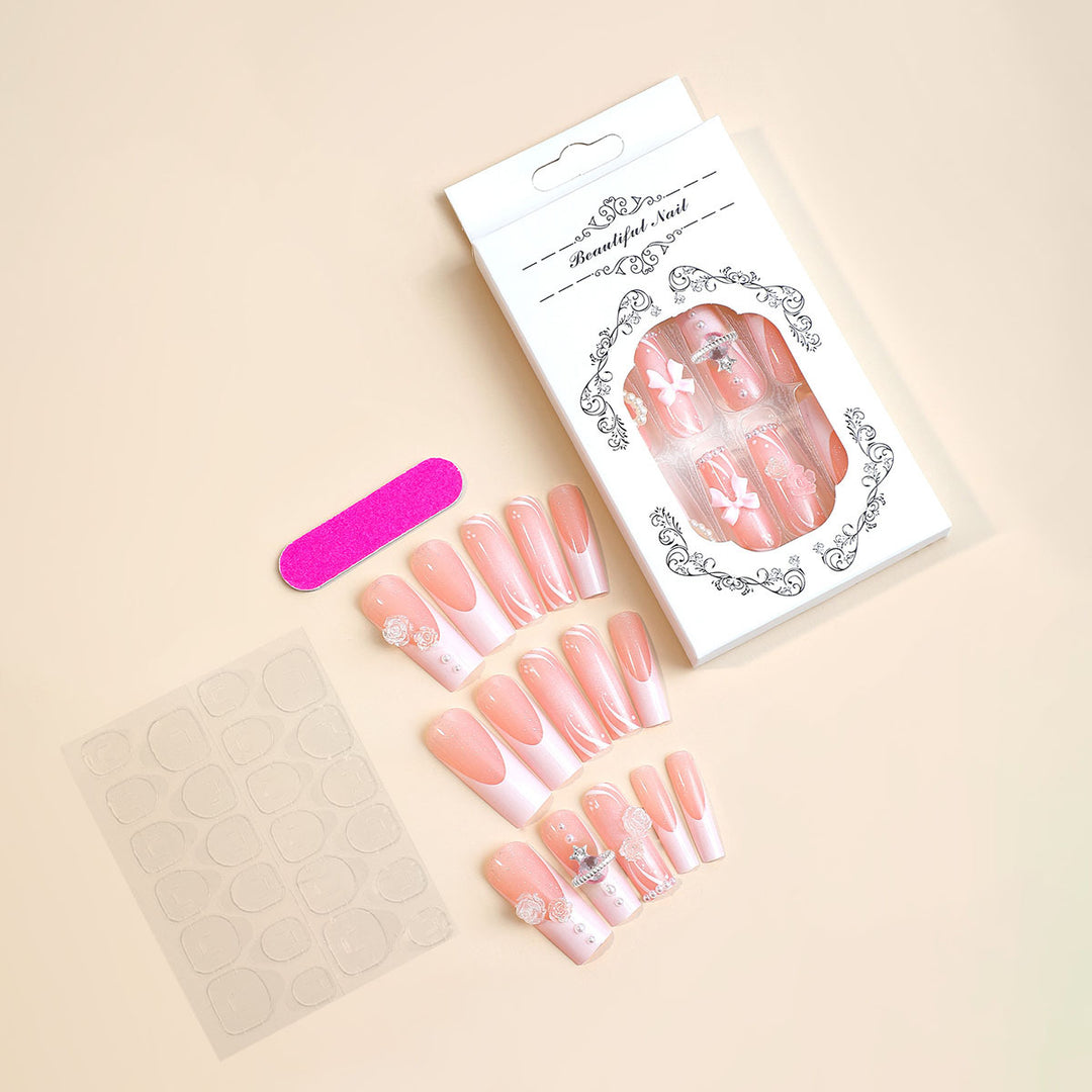 Elegant Full-Cover Press-On Nail Set Stornfield