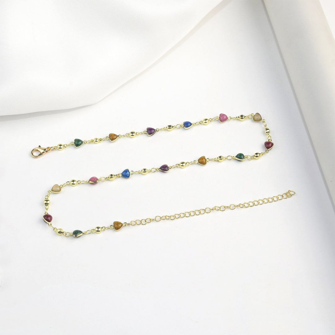 Heart-Shaped Beaded Anklet Stornfield