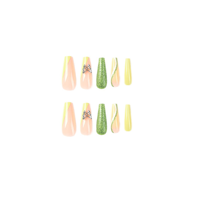 Glittering artificial nails with butterfly design Stornfield