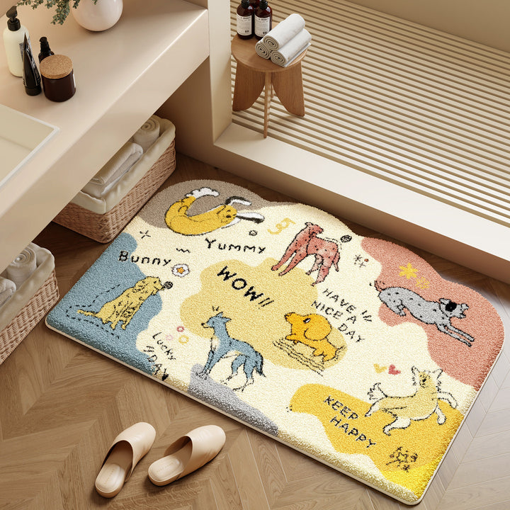 Decorative Pet-Themed Bath Mat