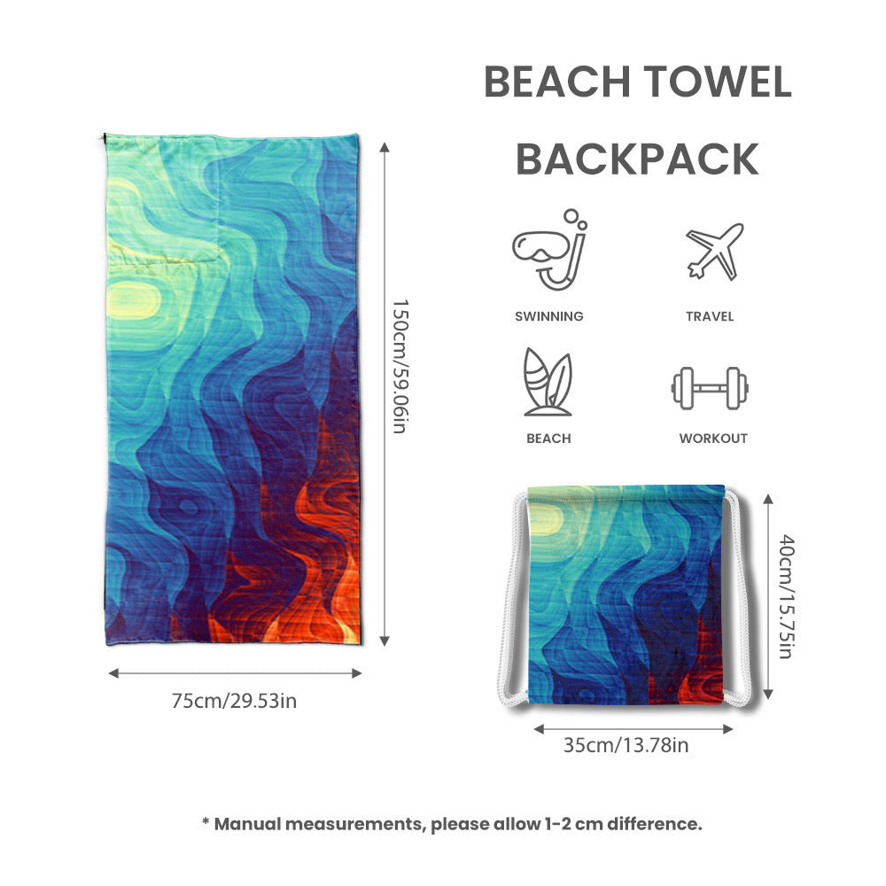 Beach towel with elaborate wave design Stornfield
