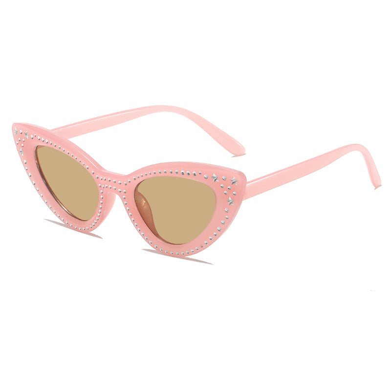 Glamorous Rhinestone-Embellished Cat Eye Sunglasses Stornfield