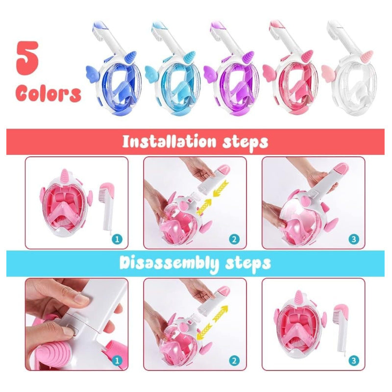 Diving mask with curved field of view and flexible silicone frame Stornfield