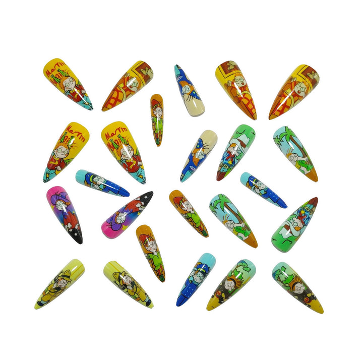 Creative Nail Art Set with Fun Cartoon Designs Stornfield