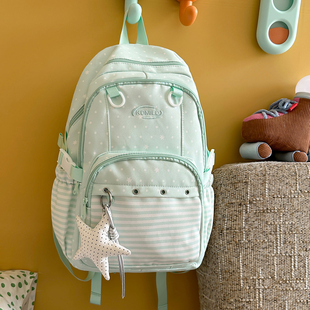 Versatile Polka Dot and Striped Design Backpack Stornfield