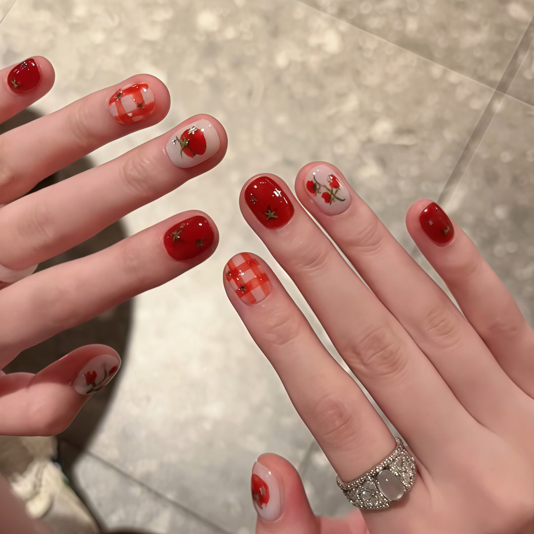 Artificial artificial nails with fruity strawberry design Stornfield