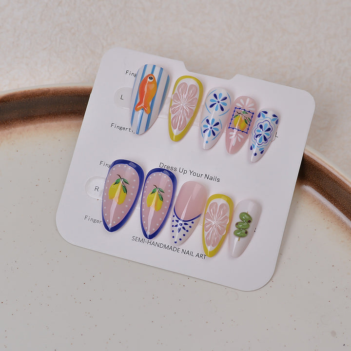 Artistic Sea-Themed Press-On Nail Set Stornfield