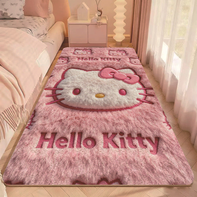 Cartoon-Themed Plush Floor Mat for Home