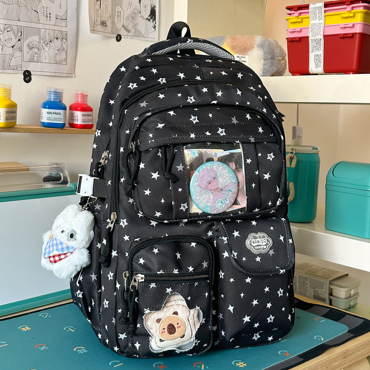 Star-Printed Casual School Backpack Stornfield