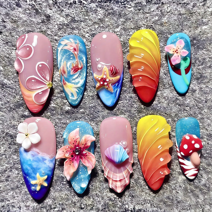 Decorative artificial nails in summer design Stornfield