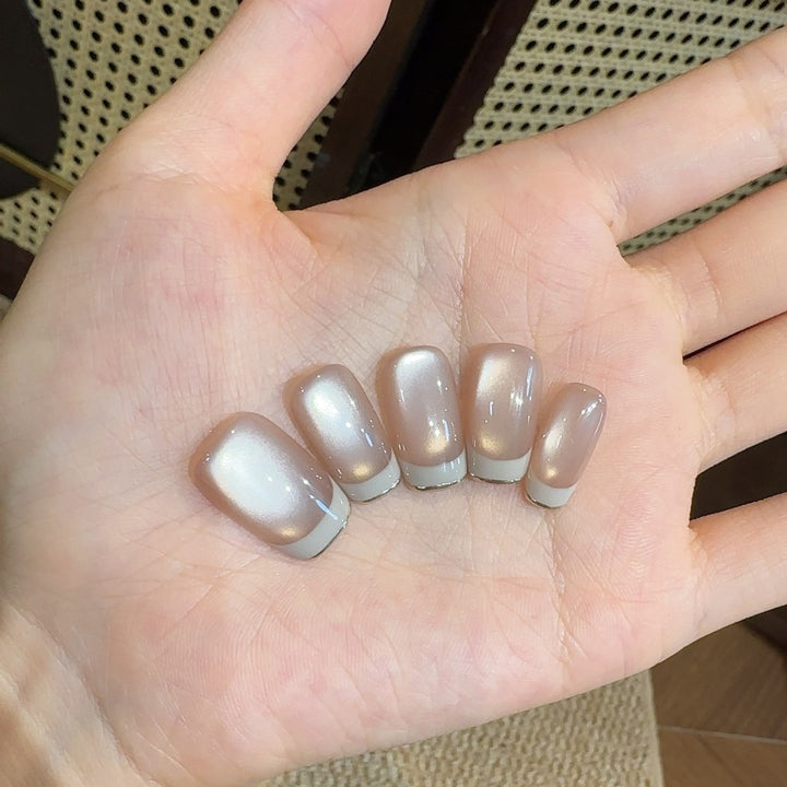 Acrylic French Tip Press-On Nails Stornfield
