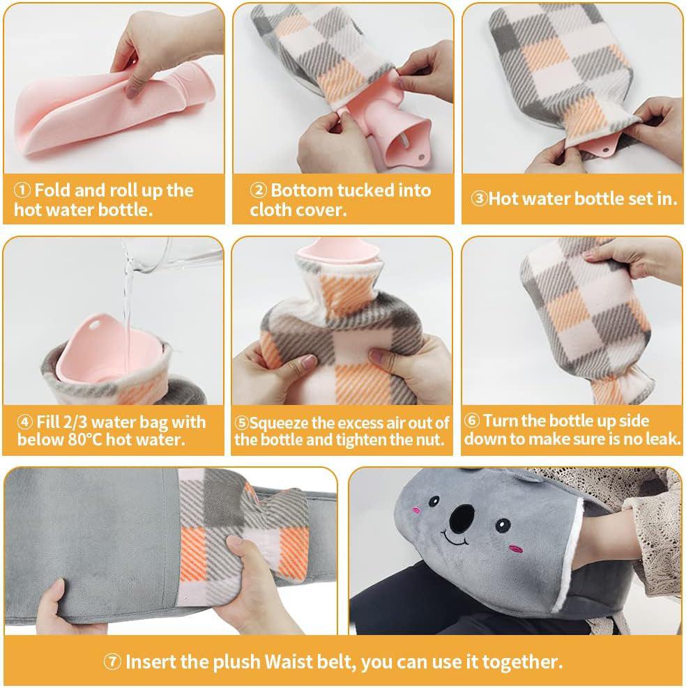 Cute Plush Hot Water Bottle Set Stornfield