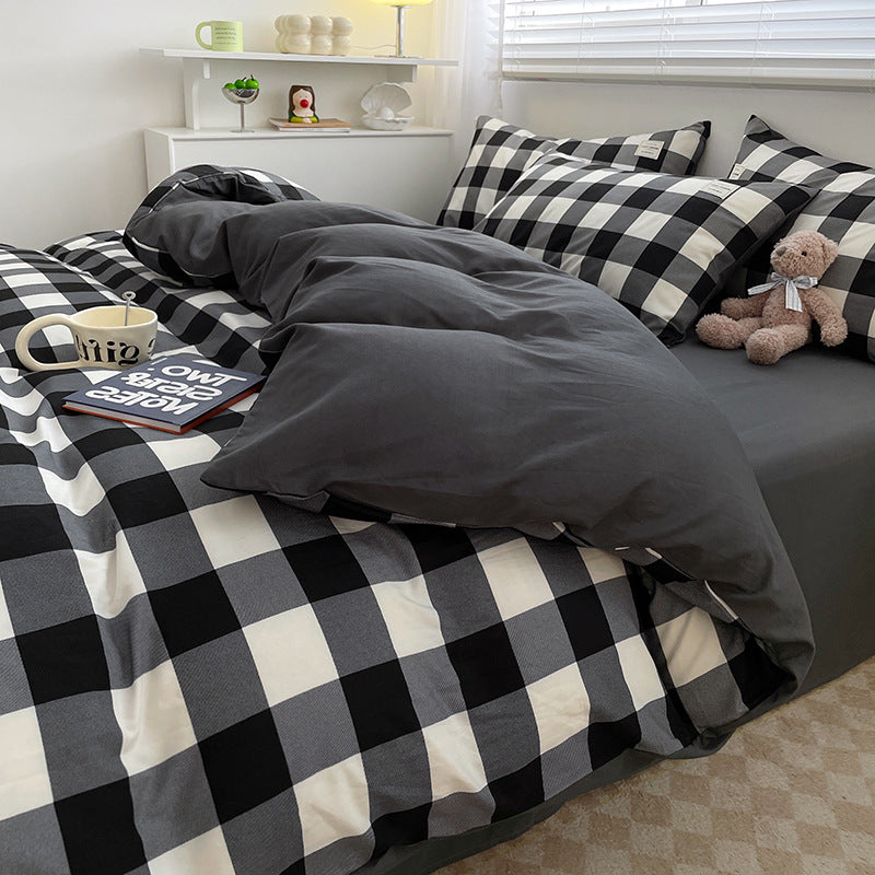 Checked Pattern Duvet Cover Set