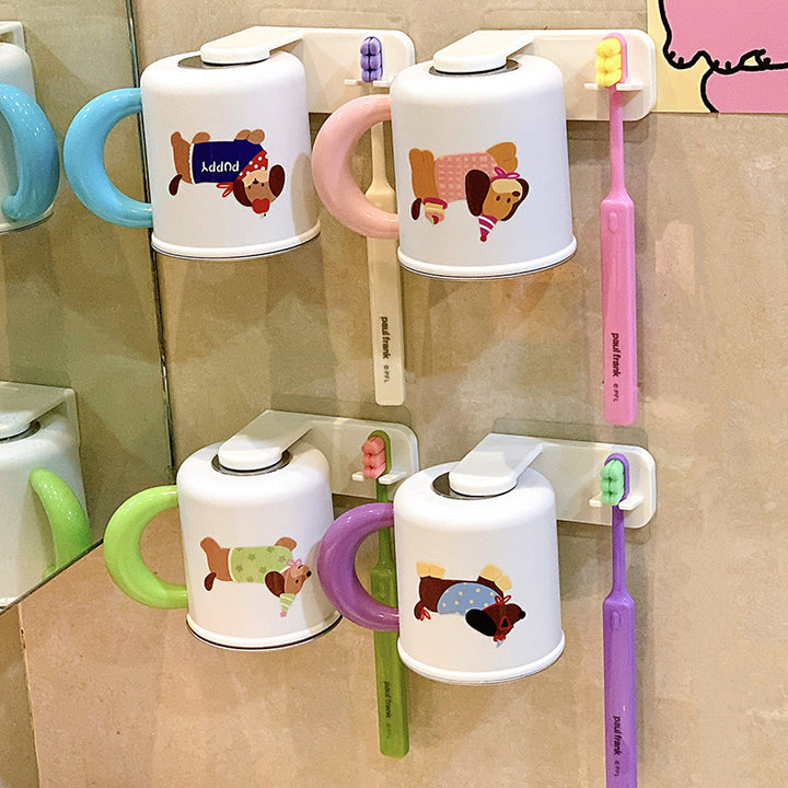 Wall-mounted toothbrush holder with cute dog design Stornfield