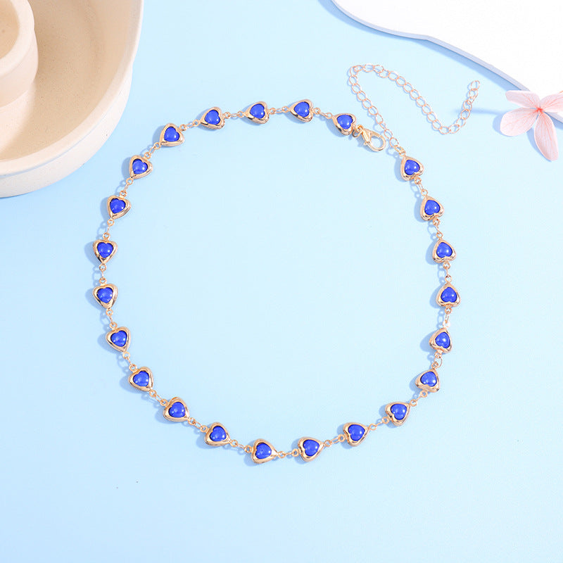 Heart-Shaped Gemstone Choker Necklace Stornfield