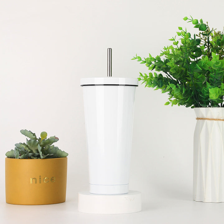 Women's stainless steel drinking cup with straw Stornfield