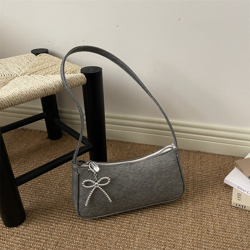 Bow-Accent Crossbody Handbag