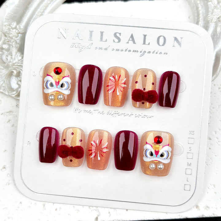 Theatrical Halloween-Inspired Press-On Nail Set
