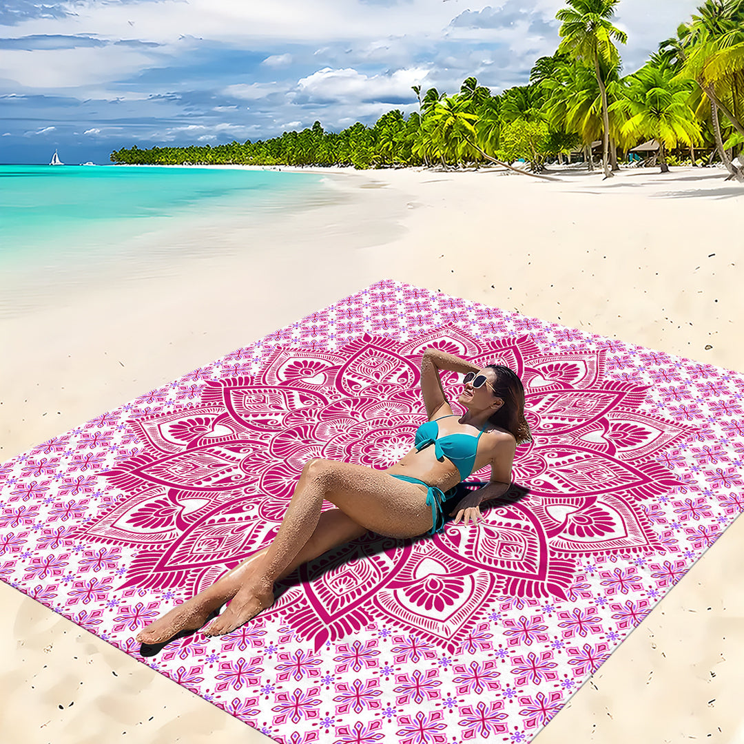 Mandala Design Beach Mat Stornfield