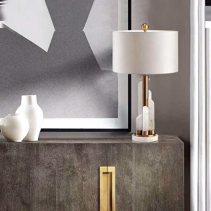Modern Decorative Table Lamp with Elegant Stone Base