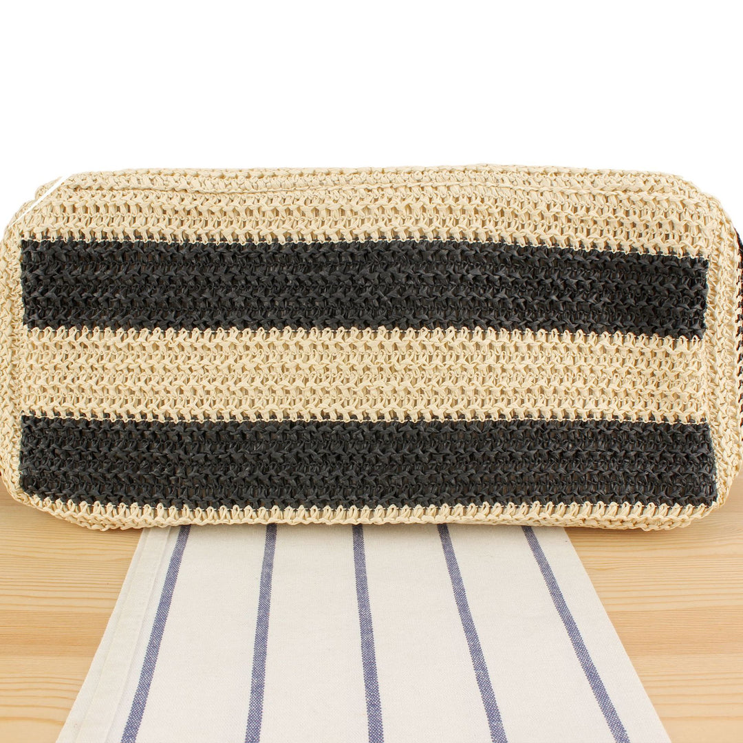 Straw bag with elegant leather handles Stornfield
