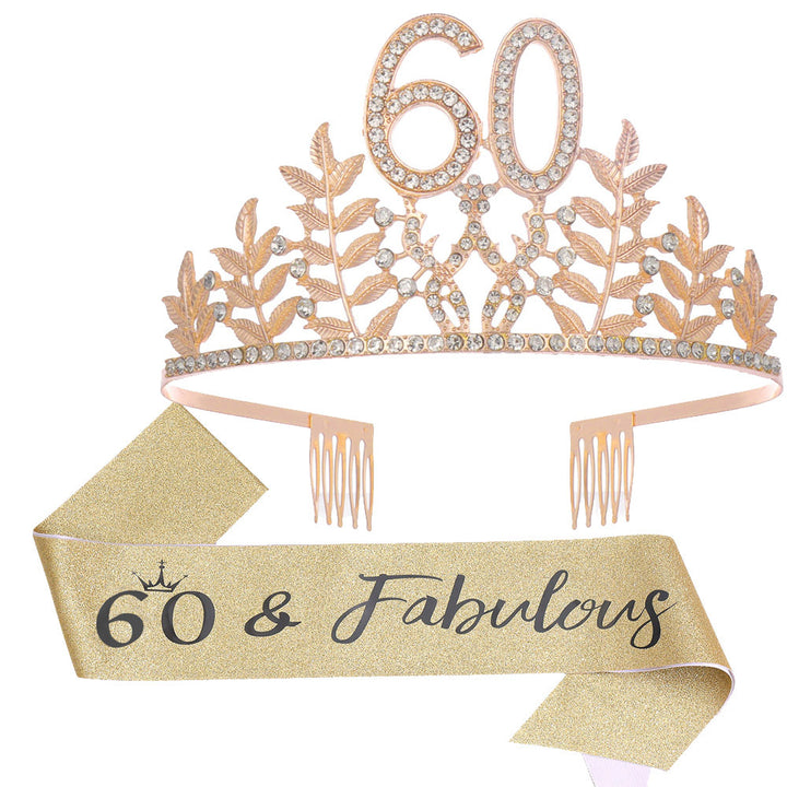 Women's Glamorous Birthday Crown with Shining Rhinestones Stornfield