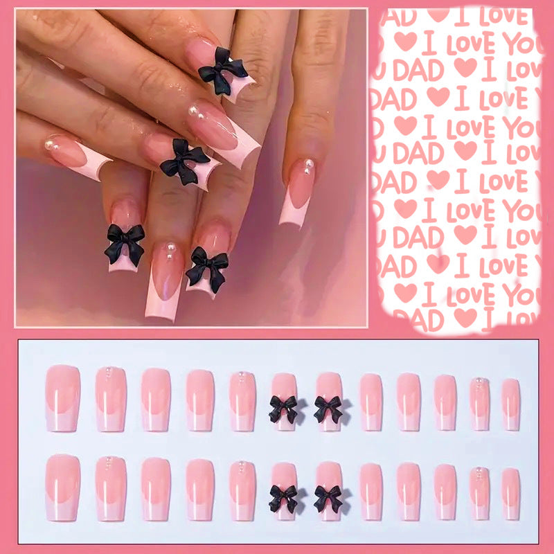 Stylish artificial nails with bow details Stornfield