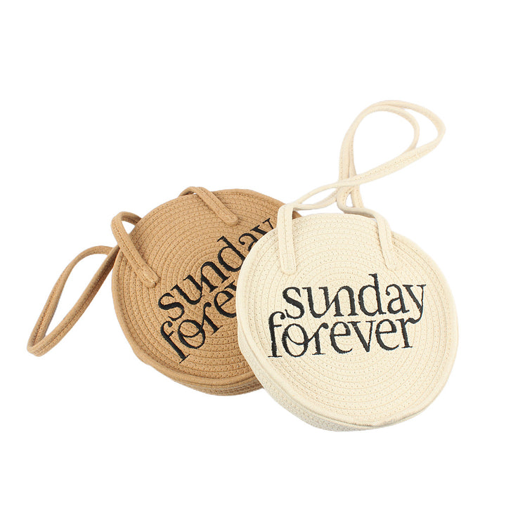 Round tote bag with stylish lettering Stornfield