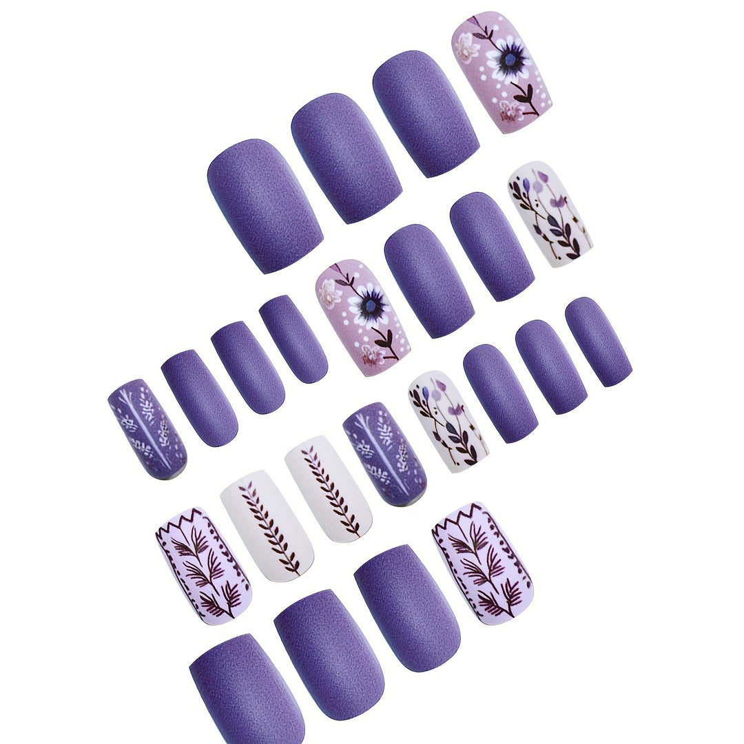Artistic Floral Press-On Nail Art Set Stornfield