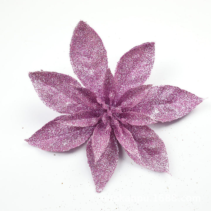 Glittering Poinsettia Flower Ornaments Stornfield