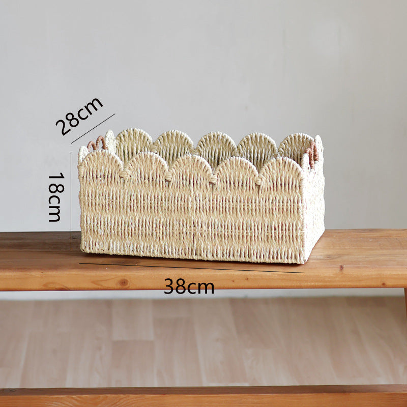 Handcrafted storage basket with wave edge Stornfield