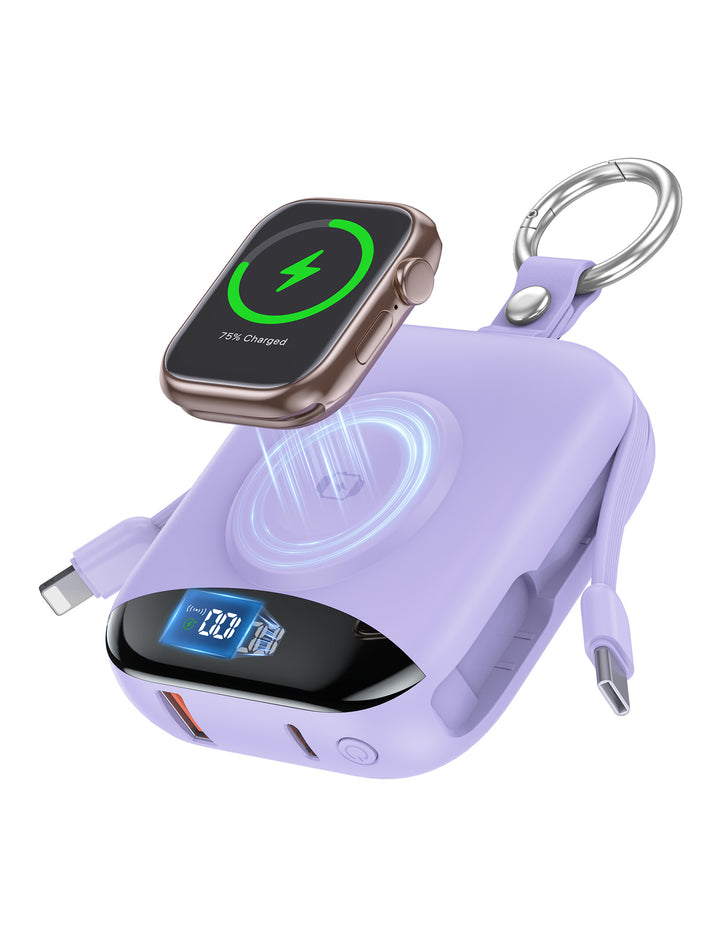 Portable inductive charger with integrated battery and LCD display Stornfield