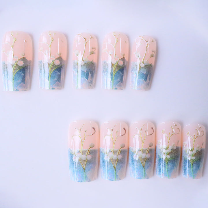 Decorative Flower French Nails Stornfield