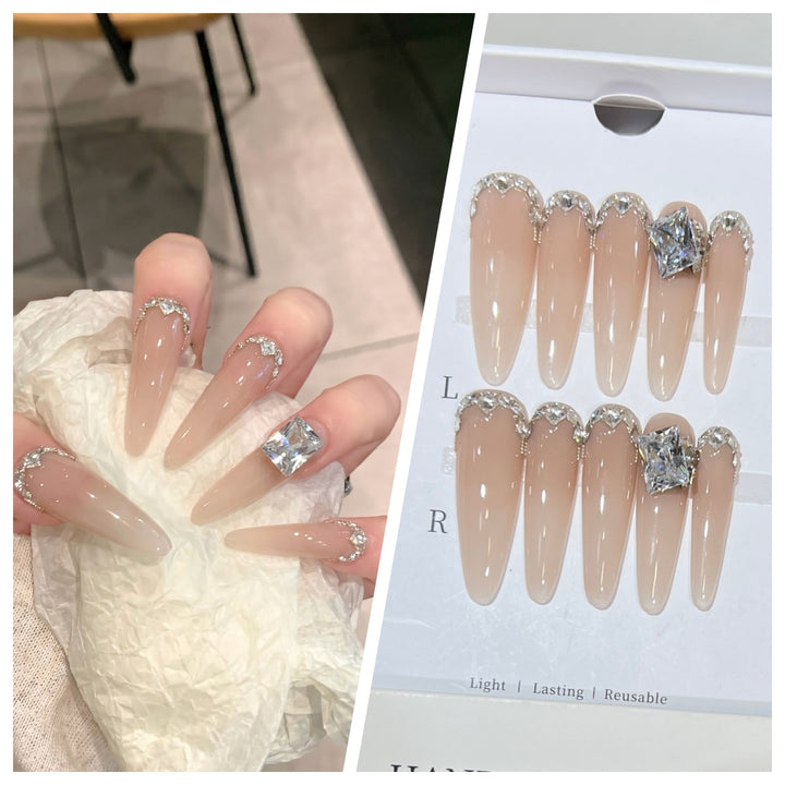 Artistic Stiletto Press-On Nail Set with Charming Patterns Stornfield