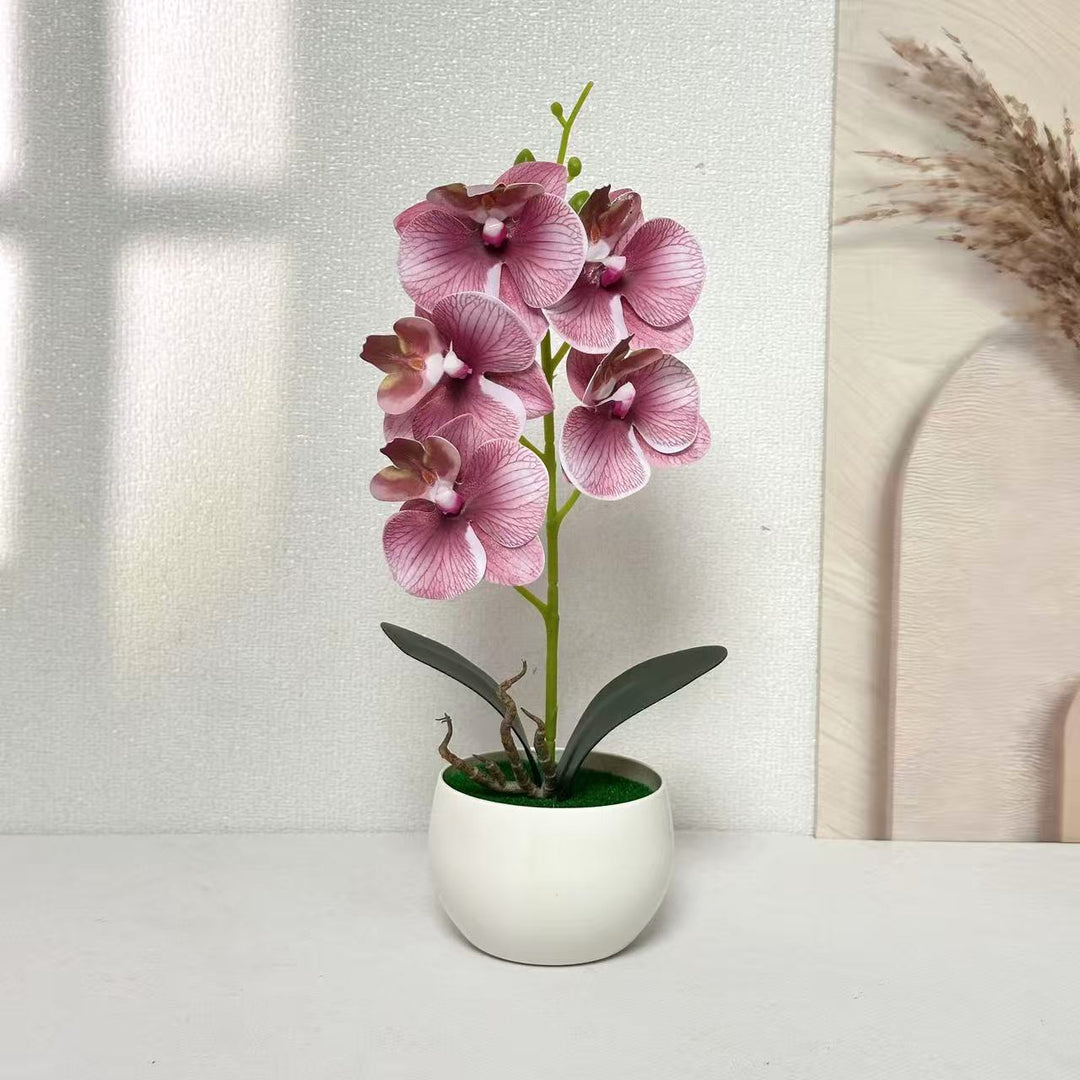 Realistic Artificial Orchid Plant Arrangement for Indoor Decor