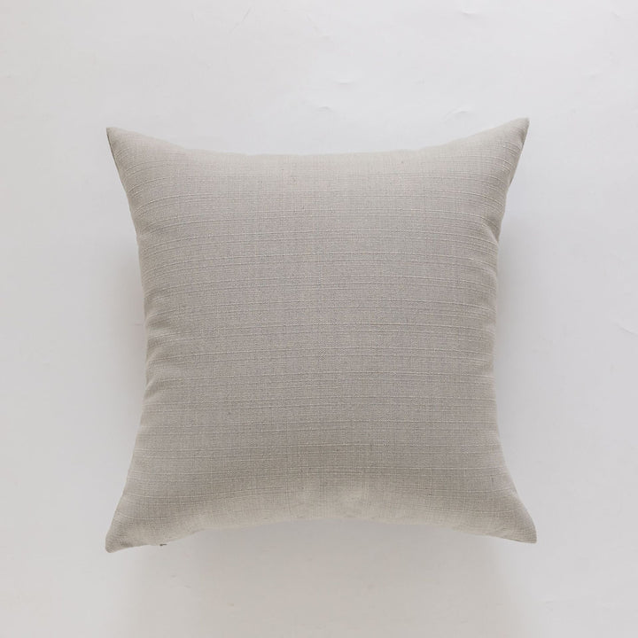 Square Natural Slub Linen Accent Cushion Cover with Welt Trim