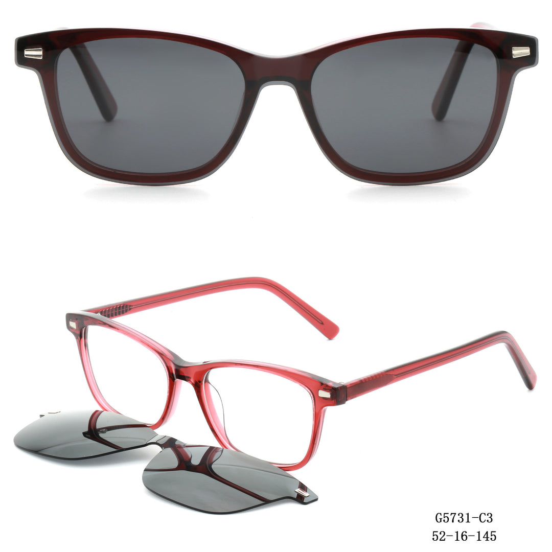 Women's stylish square sunglasses with removable lenses Stornfield