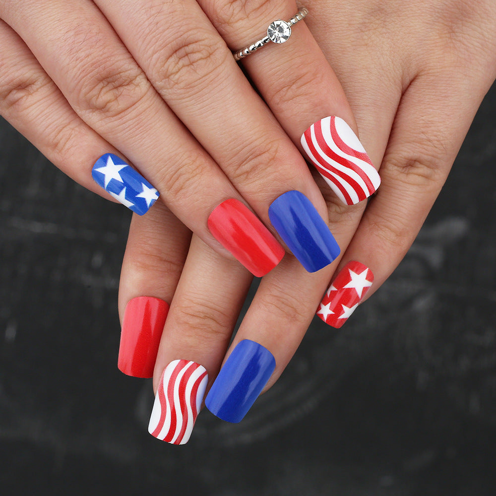 Patriotic Themed Press-On Nails Stornfield