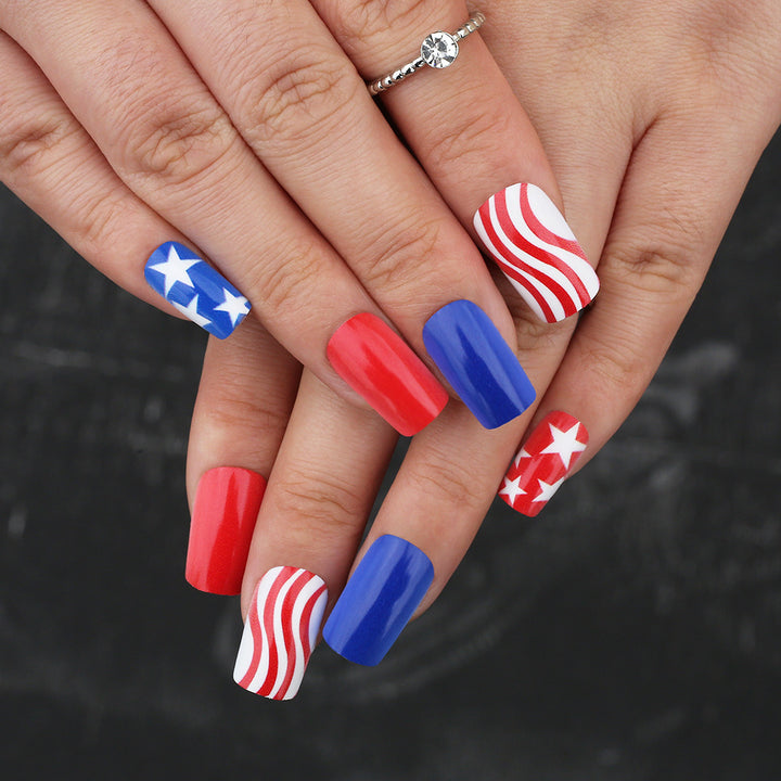 Patriotic Themed Press-On Nails Stornfield