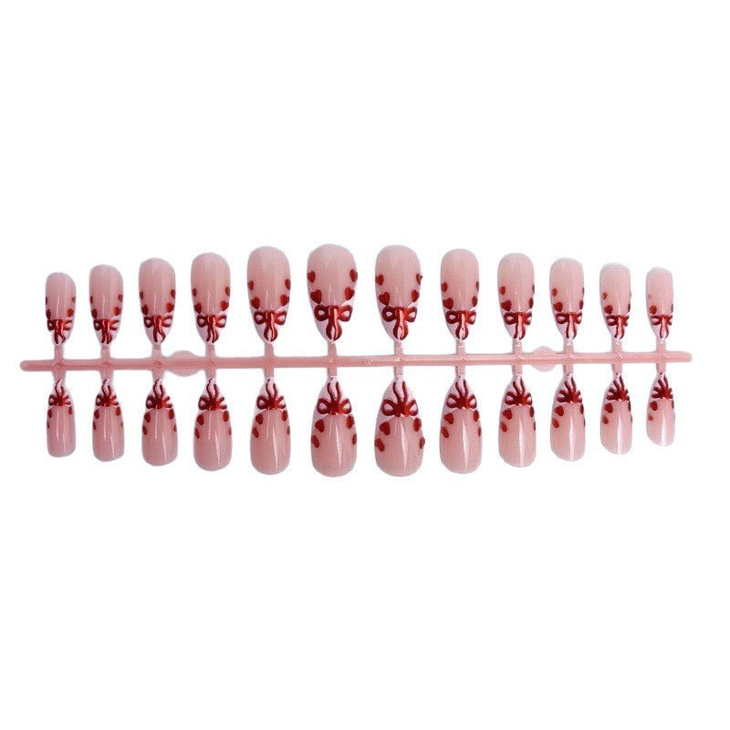 Premium Artificial Nails Set with Decorative Bows Stornfield