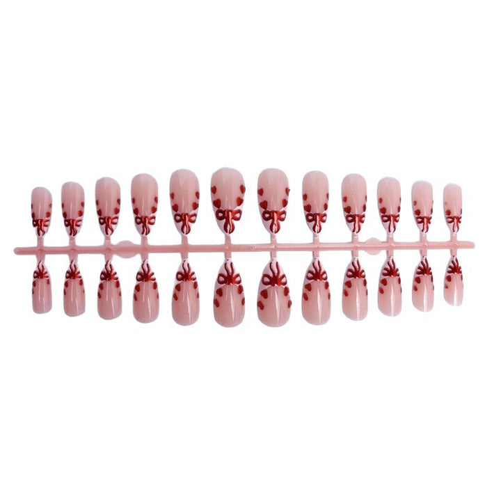 Premium Artificial Nails Set with Decorative Bows Stornfield
