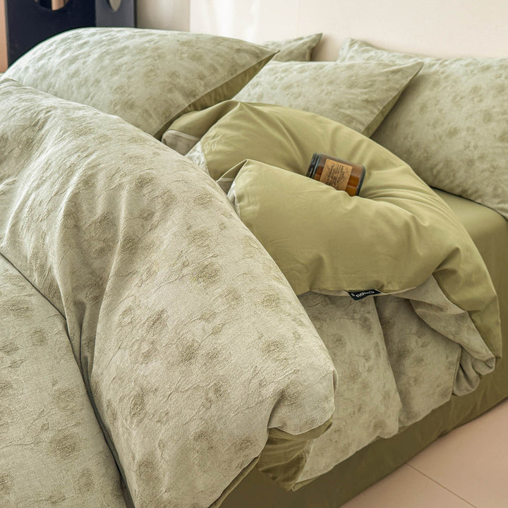 Reversible Printed Duvet Cover Set with Sateen-Feel Pillowcases