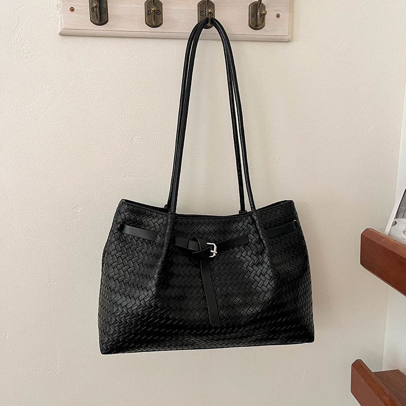 Textured Woven Tote Bag