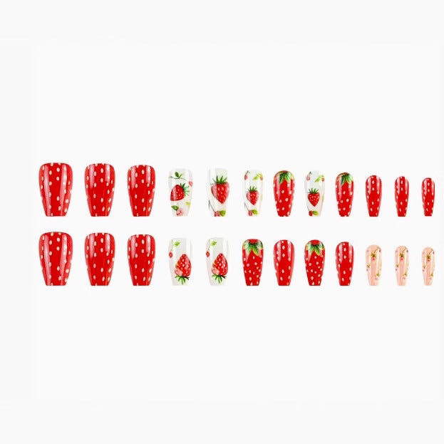 Strawberry-Themed Nail Art Enhancements Stornfield