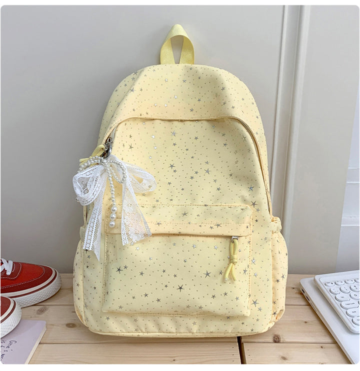 Stylish Star-Print Casual School Backpack Stornfield