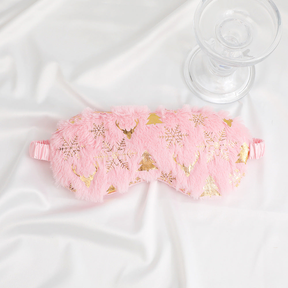 Unisex soft eye mask made of faux fur with festive motif embossing Stornfield