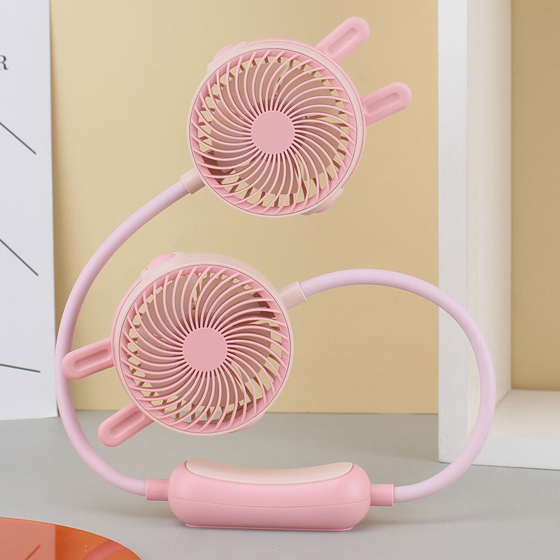 Ladies Portable Neck Fan with Flexible Mount and Dual Fan System Stornfield