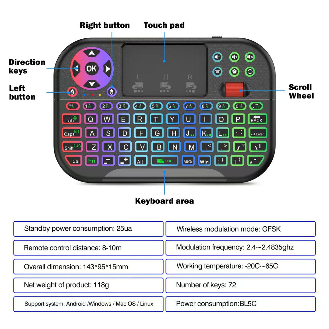 Mini Wireless Touchpad Keyboard Stornfield