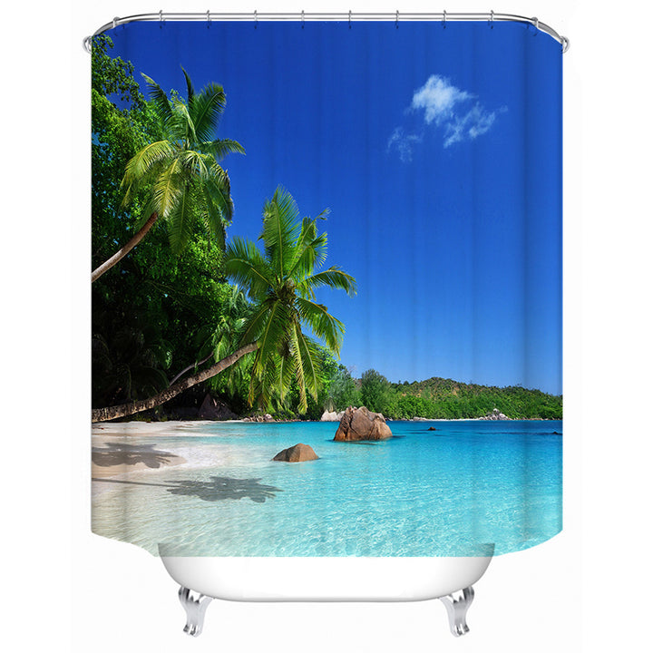 Tropical Beach Scene Shower Curtain Stornfield